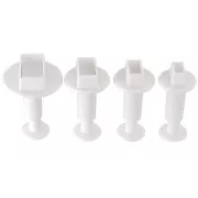 4 emporte-pièces poussoirs pour pâte polymère - Rectangle - 20-22-24-32 mm