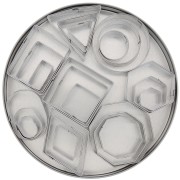 Set de 24 emporte-pièces en acier inox pour modelage - Géométrique