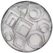 Set de 24 emporte-pièces en acier inox pour modelage - Géométrique