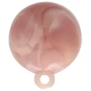 Cabochon rond en résine opaque 15 mm avec anneau fermé - Marbré Vieux rose x1