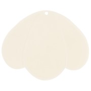 Pendentif 3 pétales 36x45 mm en acétate opaque - Ecru x1|raw }}