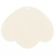 Pendentif 3 pétales 36x45 mm en acétate opaque - Ecru x1