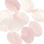 Cabochon plat ovale 18x13 mm en pierre gemme - Quartz rose x1