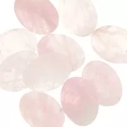 Cabochon plat ovale 18x13 mm en pierre gemme - Quartz rose x1
