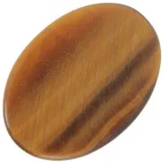 Cabochon plat ovale 18x13 mm en pierre gemme - Oeil de Tigre x1