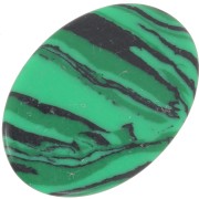 Cabochon plat ovale 18x13 mm imitation pierre gemme - Malachite x1
