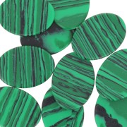Cabochon plat ovale 18x13 mm imitation pierre gemme - Malachite x1