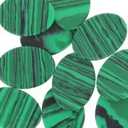Cabochon plat ovale 18x13 mm imitation pierre gemme - Malachite x1