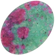 Cabochon plat ovale 18x13 mm imitation pierre gemme - Rubis zoisite x1|raw }}