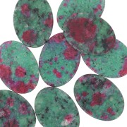 Cabochon plat ovale 18x13 mm imitation pierre gemme - Rubis zoisite x1