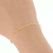 Chaîne maille paloma ondulée - zigzag - 0.8 mm - Doré x1m