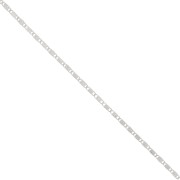 Chaîne fantaisie maille marine avec fleurs striés - 2.5 mm - Argenté x50cm