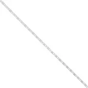 Chaîne fantaisie maille marine avec fleurs striés - 2.5 mm - Argenté x50cm