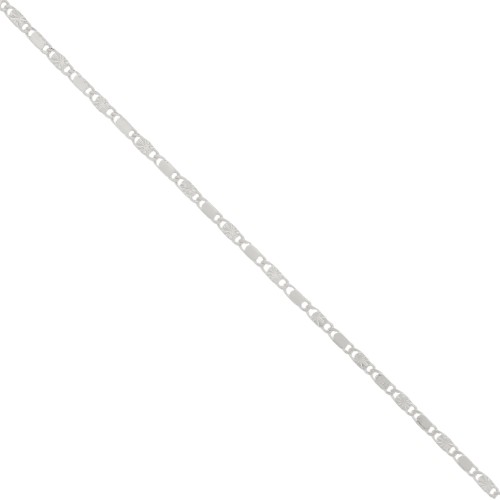 Chaîne fantaisie maille marine avec fleurs striés - 2.5 mm - Argenté x50cm