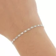 Chaîne fantaisie maille marine avec fleurs striés - 2.5 mm - Argenté x50cm