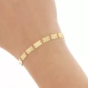 Chaîne fantaisie maille rectangle - 9x5 mm - Doré x 50cm