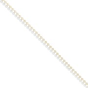 Chaîne maille fantaisie avec pampilles en résine époxy 6 mm - Doré - Blanc x 50cm