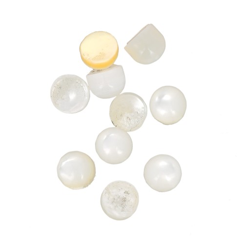Cabochons ronds 3 mm à coller ou à sertir - Nacre x5