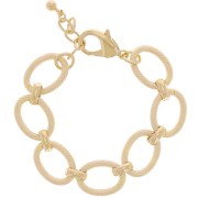 Bracelet grosse maille forçat ovale 16 mm effet diamanté - Doré à l'or fin x 19cm|raw }}