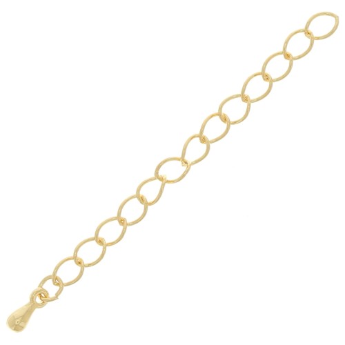 Chainette d'extension maille Rombo 60mm - Fabrication Européenne - Doré à l'or fin