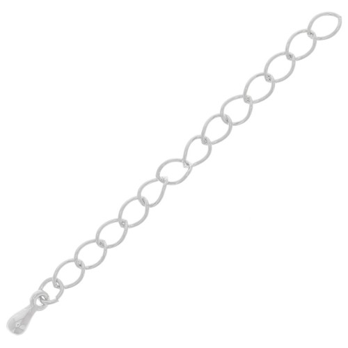 Chainette d'extension maille Rombo 60mm Fabrication Européenne -Placage Argent fin