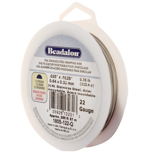 Fil demi-rond 0.64 mm - Acier inoxydable 316L x87m