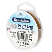 Fil Cablé 49 brins 0.46 mm - Beadalon - Acier inoxydable - Doré satiné x9.2m|raw }}