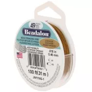 Fil Cablé 49 brins 0.46 mm - Beadalon - Acier inoxydable - Doré satiné x31m