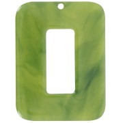 Pendentif rectangle évidé en acétate transparent 40x30 mm - Marbré Olive x1|raw }}