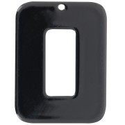 Pendentif rectangle évidé en acétate opaque 40x30 mm - Noir x1