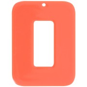 Pendentif rectangle évidé en acétate opaque 40x30 mm - Terracotta x1
