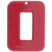 Pendentif rectangle évidé en acétate opaque 40x30 mm - Bordeaux x1