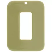 Pendentif rectangle évidé en acétate opaque 40x30 mm - Olive x1