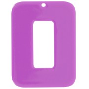 Pendentif rectangle évidé en acétate opaque 40x30 mm - Magenta x1|raw }}