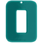 Pendentif rectangle évidé en acétate opaque 40x30 mm - Vert bouteille x1