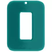 Pendentif rectangle évidé en acétate opaque 40x30 mm - Vert bouteille x1