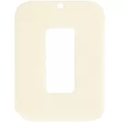 Pendentif rectangle évidé en acétate opaque 40x30 mm - Ecru x1