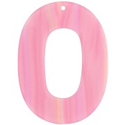 Pendentif ovale évidé en acetate opaque 47x34 mm - Rayé Multi-rose nacré x1
