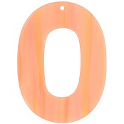 Pendentif ovale évidé en acetate opaque 47x34 mm - Rayé Multi-orange nacré x1|raw }}