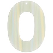 Pendentif ovale évidé en acetate opaque 47x34 mm - Rayé Multi-vert clair nacré