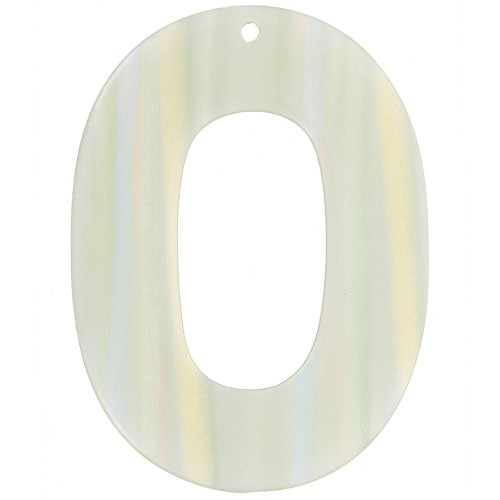 Pendentif ovale évidé en acetate opaque 47x34 mm - Rayé Multi-vert clair nacré