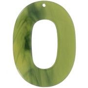 Pendentif ovale évidé en acetate transparent 47x34 mm - Marbré Olive x1