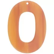 Pendentif ovale évidé en acetate transparent 47x34 mm - Marbré Fauve x1