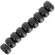 Perles Heishi rondelles  Super Polaris 6x4 mm - Noir x10