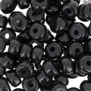 Perles Heishi rondelles  Super Polaris 6x4 mm - Noir x10