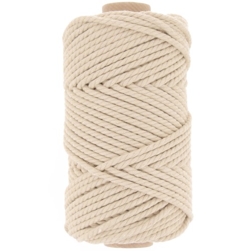 Bobine de cordon en coton pour macramé 3 mm - Beige x50m