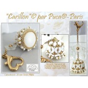 Cabochon rond en verre par Puca® 25 mm - Aqua Haze x1