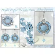 Cabochon rond en verre par Puca® 18 mm - Snow Flake x1