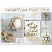 Cabochon rond en verre par Puca® 25 mm - Honey Suckle x1