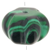 Perle rondelle citrouille 12 mm imitation pierre gemme - Malachite x1